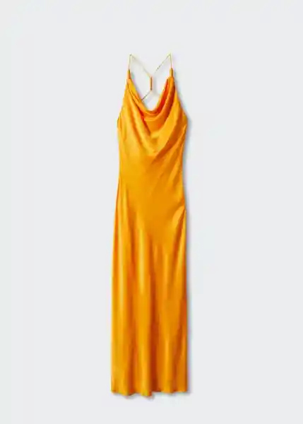 Vestido Griega Naranja Talla L Mujer Mango