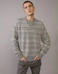 Suéter Hombre Tejido Gris Talla: SMALL 1920020 American Eagle