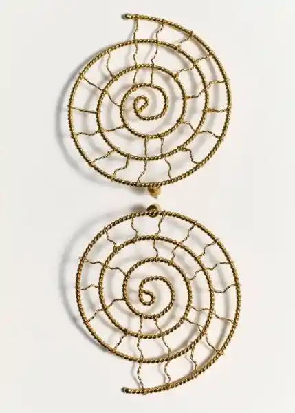 Pendientes Tesla Oro Talla 99 Mujer Mango