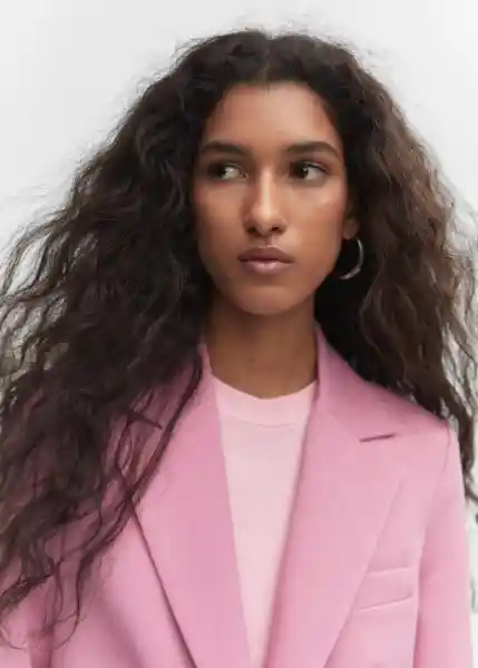 Blazer Americana Boreal Rosa Talla 46 Mujer Mango
