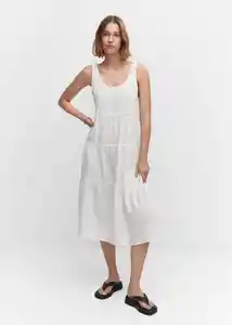 Vestido Bambú Blanco Talla L Mujer Mango