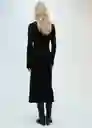 Vestido Percebes Negro Talla XS Mujer Mango