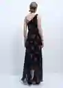 Vestido Rosa Negro Talla S Mujer Mango