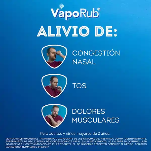 Vick VapoRub Ungüento Ayuda a calmar algunos síntomas del resfriado común con mentol eucalipto y alcanfor Tarro con 100g