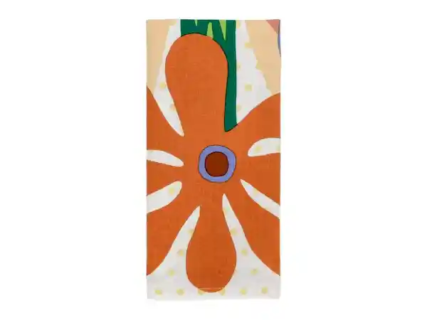 Paño Estampado Atemporal Flores Naranjas Casaideas