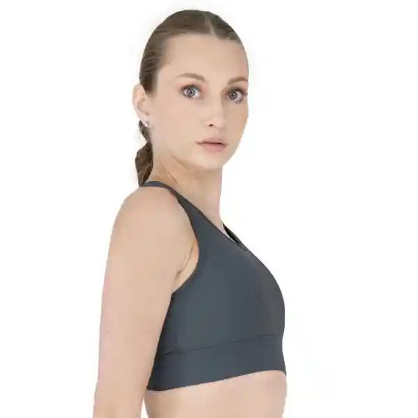 Top Deportivo Ribbed Gris Talla S Everlast