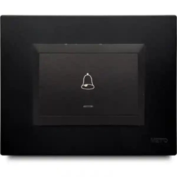 Veto Pulsador Timbre Simple Negro Plura