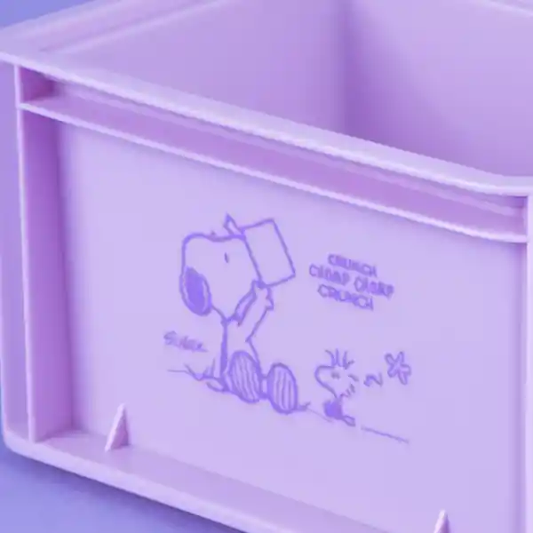 Organizador Pequeño Apilable Sin Tapa Snoopy Purpura Miniso