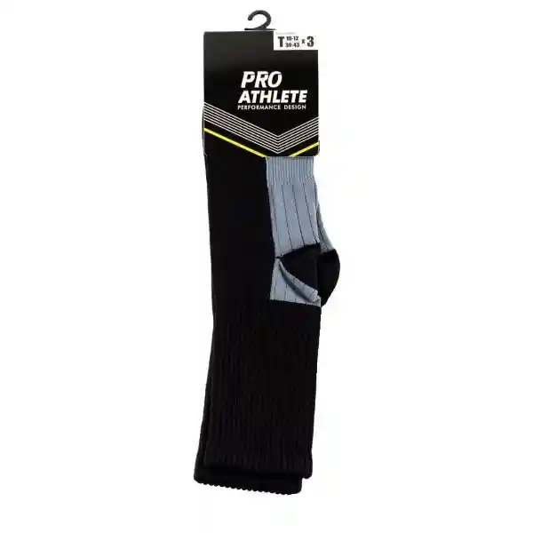 Pro Athlete Medias Deportivass 3/4 Hombre Negra 10-12 PROM1-001