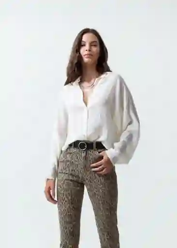 Camisa Dolly Mujer Crudo Marfil Claro Talla S 019F304 Naf Naf