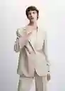 Blazer Americana Salmos Beige Talla M Mujer Mango