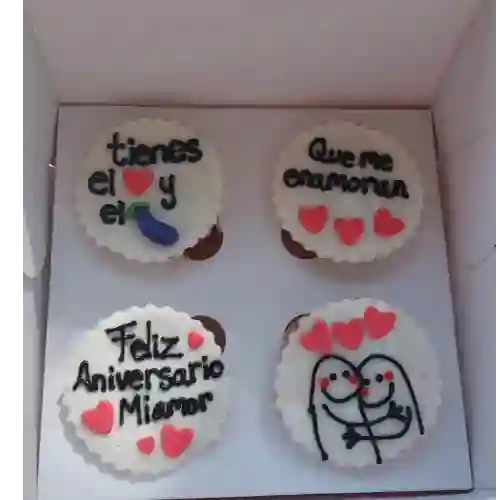 Caja Cupcakes X4 Aniversario