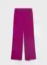 Pantalón Floris Morado Talla M Mujer Mango