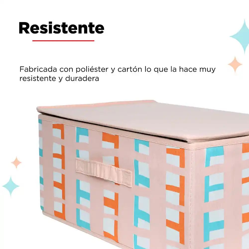 Miniso Cesto de Almacenamiento de Tela Con Cobertura Rosa L