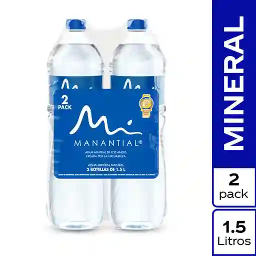 Agua Manantial Sin Gas 1.5L x 2 Unds