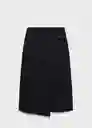 Falda Sofi Negro Talla 38 Mujer Mango