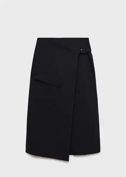 Falda Sofi Negro Talla 38 Mujer Mango