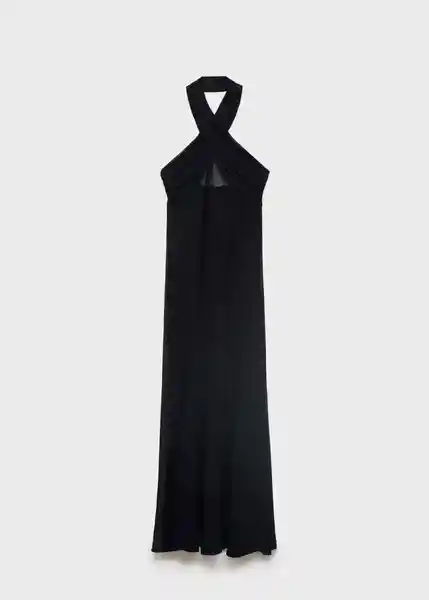 Vestido Rama Negro Talla M Mujer Mango