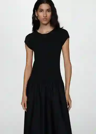 Vestido Valvin Negro Talla M Mujer Mango