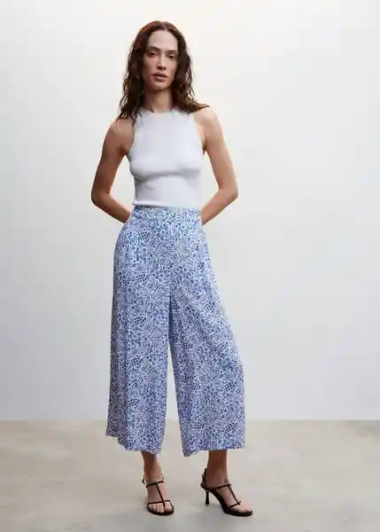 Pantalón Life Azul Talla S Mujer Mango