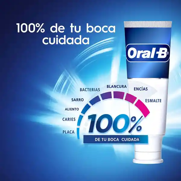 Crema Dental Oral-B 100% De Tu Boca* Cuidada Encías más Saludables en 2 semanas Combate la formación de caries desde la raíz 66ml