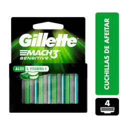 Gillette Mach3 Sensitive Repuesto de Afeitar X 4