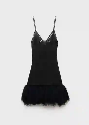 Vestido Moss Negro Talla M Mujer Mango