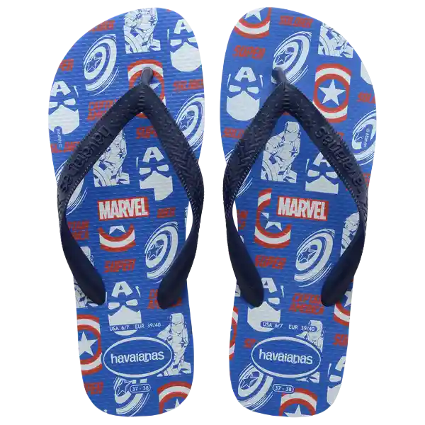 Sandalias Top Marvel Lgmn Azul Estrella T. 44 4146953 Havaianas