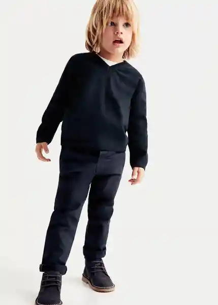 Pantalón Chino5 Niños Navy Talla 70 Mango