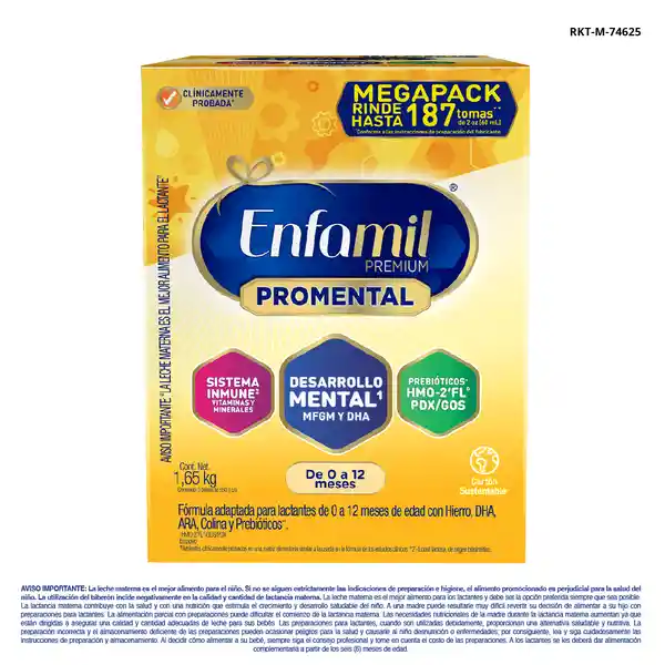 Fórmula Infantil Enfamil Premium Promental 0-12M 1650 g