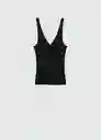 Top Lana Negro Talla XS Mujer Mango