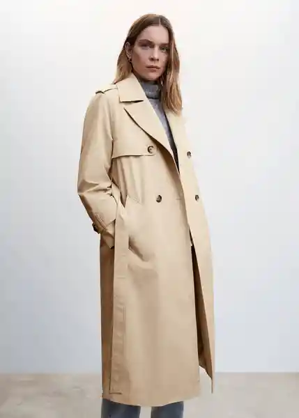 Abrigo Trench Angela Beige Talla 26 Mujer Mango