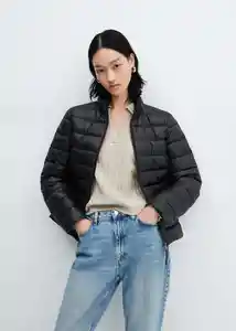 Abrigo Anorak Plumi Negro Talla L Mujer Mango
