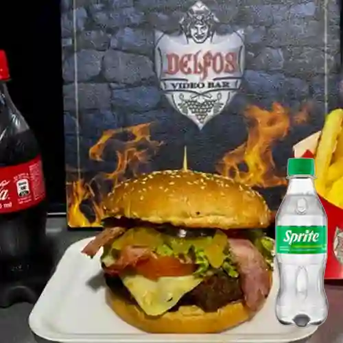 Combo Hamburguesa Delfos + Sprite Original 250ml