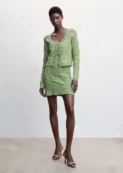 Cárdigan Farmer Verde Talla M Mujer Mango