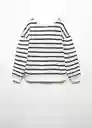 Sudadera Stripes Niñas Navy Talla 14 Mango