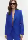 Blazer Americana Linet Azul Talla L Mujer Mango