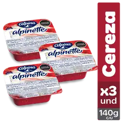 Alpinette Alimento Lácteo con Dulce de Cereza