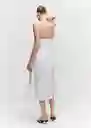 Vestido Bretzel-h Blanco Talla L Mujer Mango