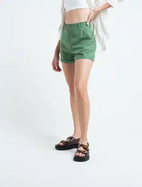  Short Amne Verde Consuelda Oscuro Talla 6 Naf-Naf 