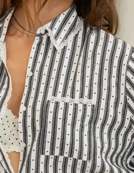 Pijama Aerie Gris Talla SMALL 1871018 American Eagle