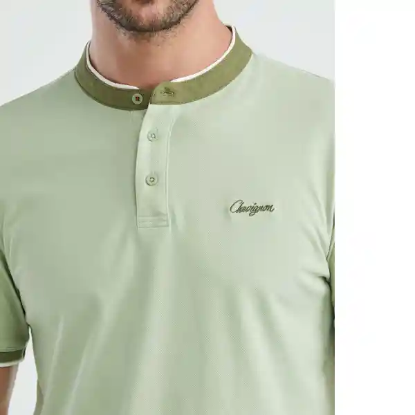 Camiseta Band Neck Hombre Verde Claro Talla XL Chevignon