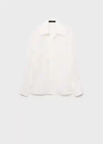 Camisa Melanie Off White Talla M Mujer Mango