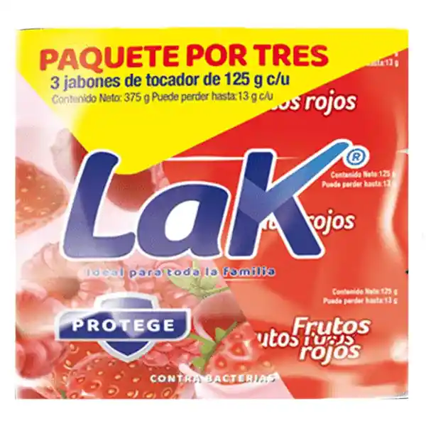 Lak Jabón de Tocador Antibacterial Frutos Rojos