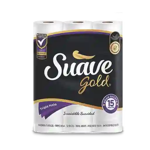 Suave Papel Higiénico Gold Triple Hoja 32 m