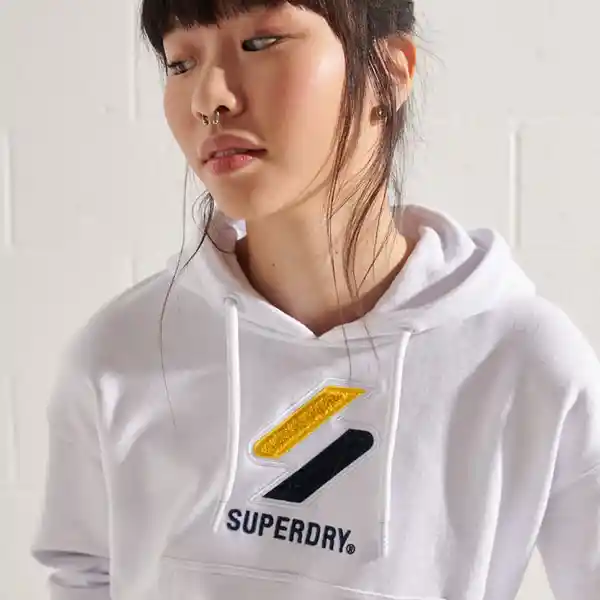 Superdry Buzo Sportstyle Classic Boxy Hood Blanco S