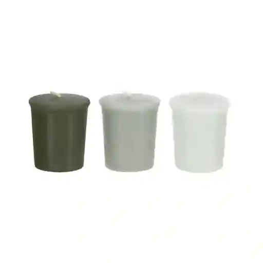 Set de Velas Rústicas Votivas té Verde Casaideas