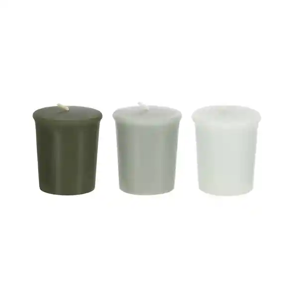 Set de Velas Rústicas Votivas té Verde Casaideas