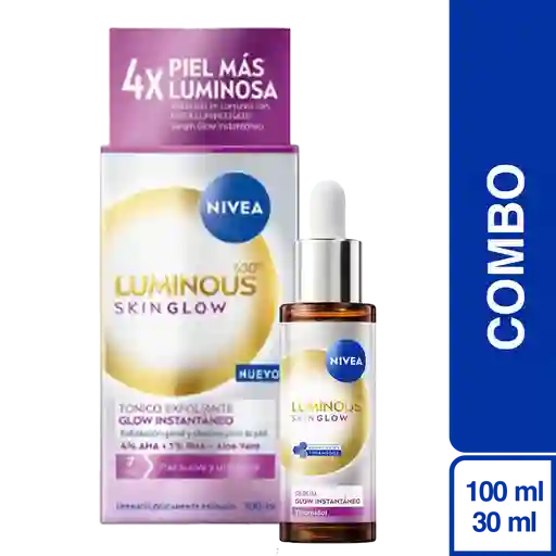 Nivea Serum Luminous Even + Nivea Tónico Exfoliante Luminous