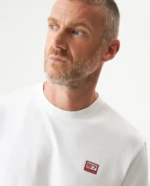 Camiseta Racing Crew Masculino Blanco 0 Claro Talla M Chevignon